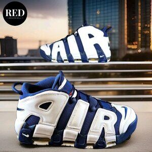 Nike Air More Uptempo 96 Shoes Olympic 2024 Navy White FQ8182-100 - Men's Sz 12